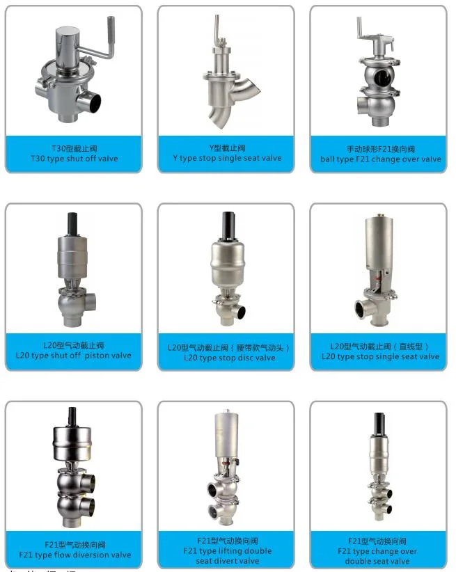 Stainless Steel Sanitary Sanitaire Food Grade Milk Pneumatic Vacuum Butterfly, Diaphragm, Safety Relief Valve, Non Return Check Ball Control Valve (JN-BV1001)